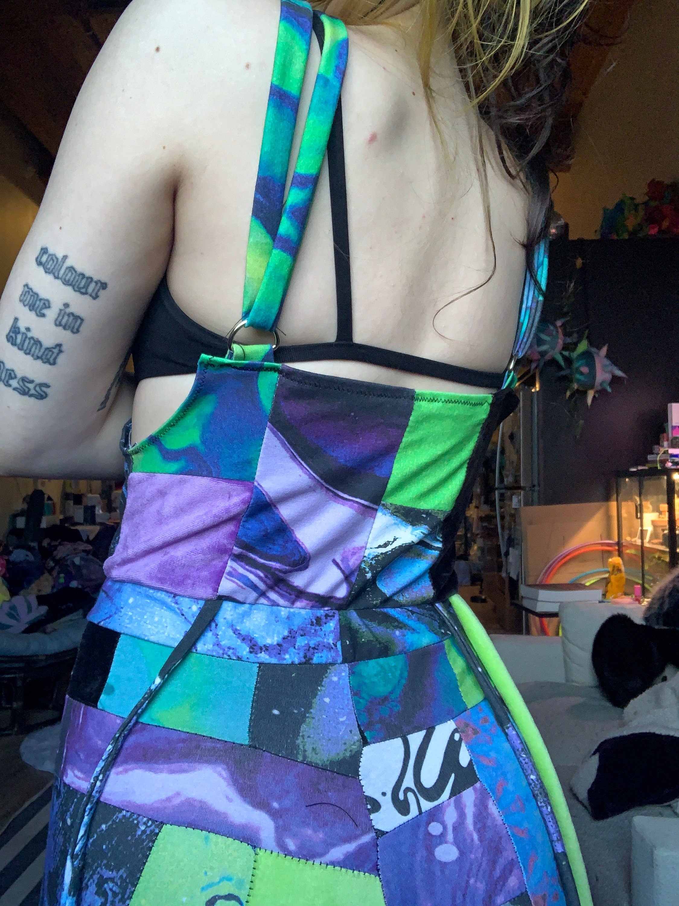 MTO Bell Bottom Patchwork Overalls