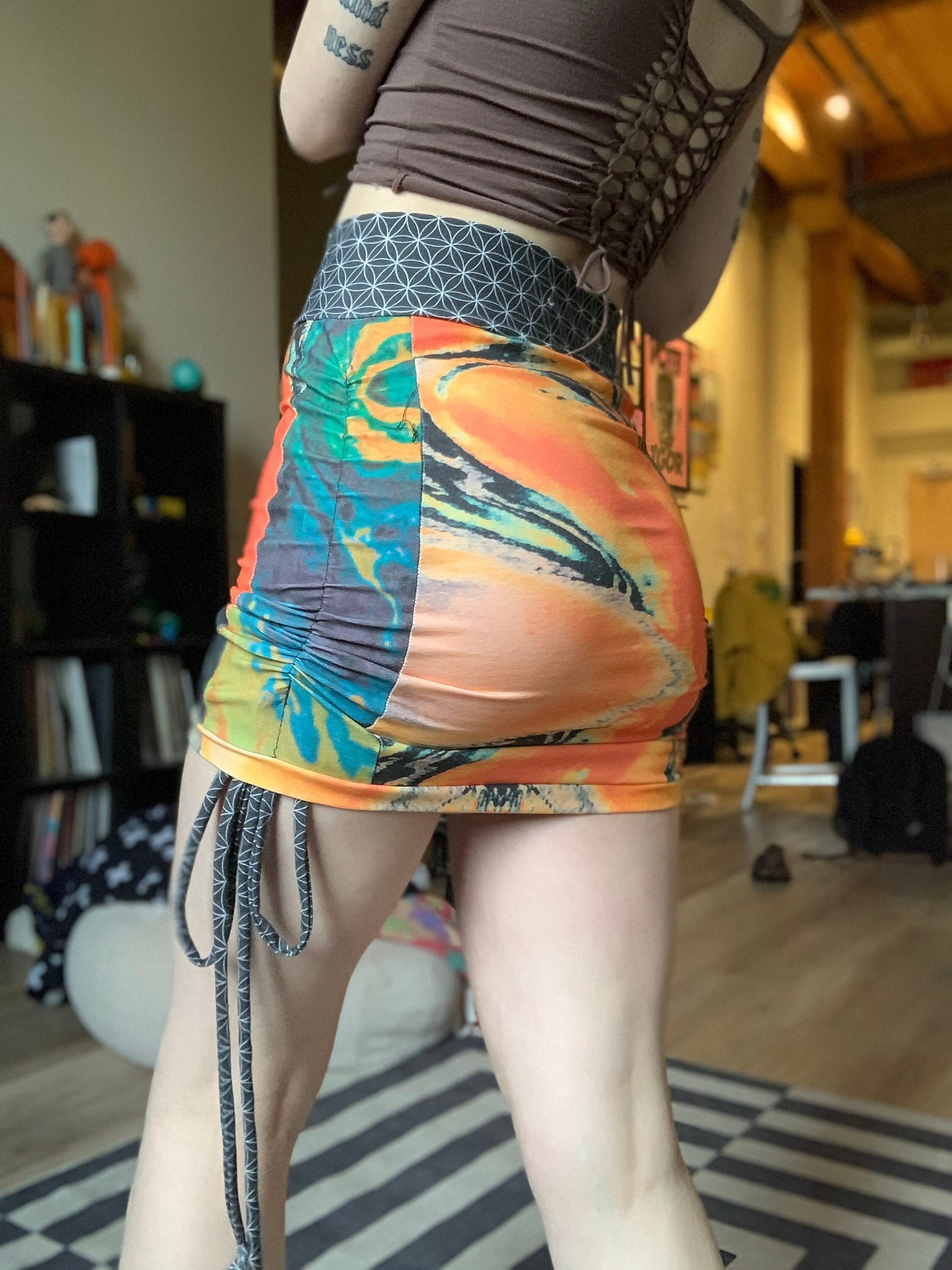 MTO 3 Pattern Cinch Mini Skirt