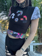 MTO Cubic Patchwork Cropped T-shirt - Choose Your Patterns