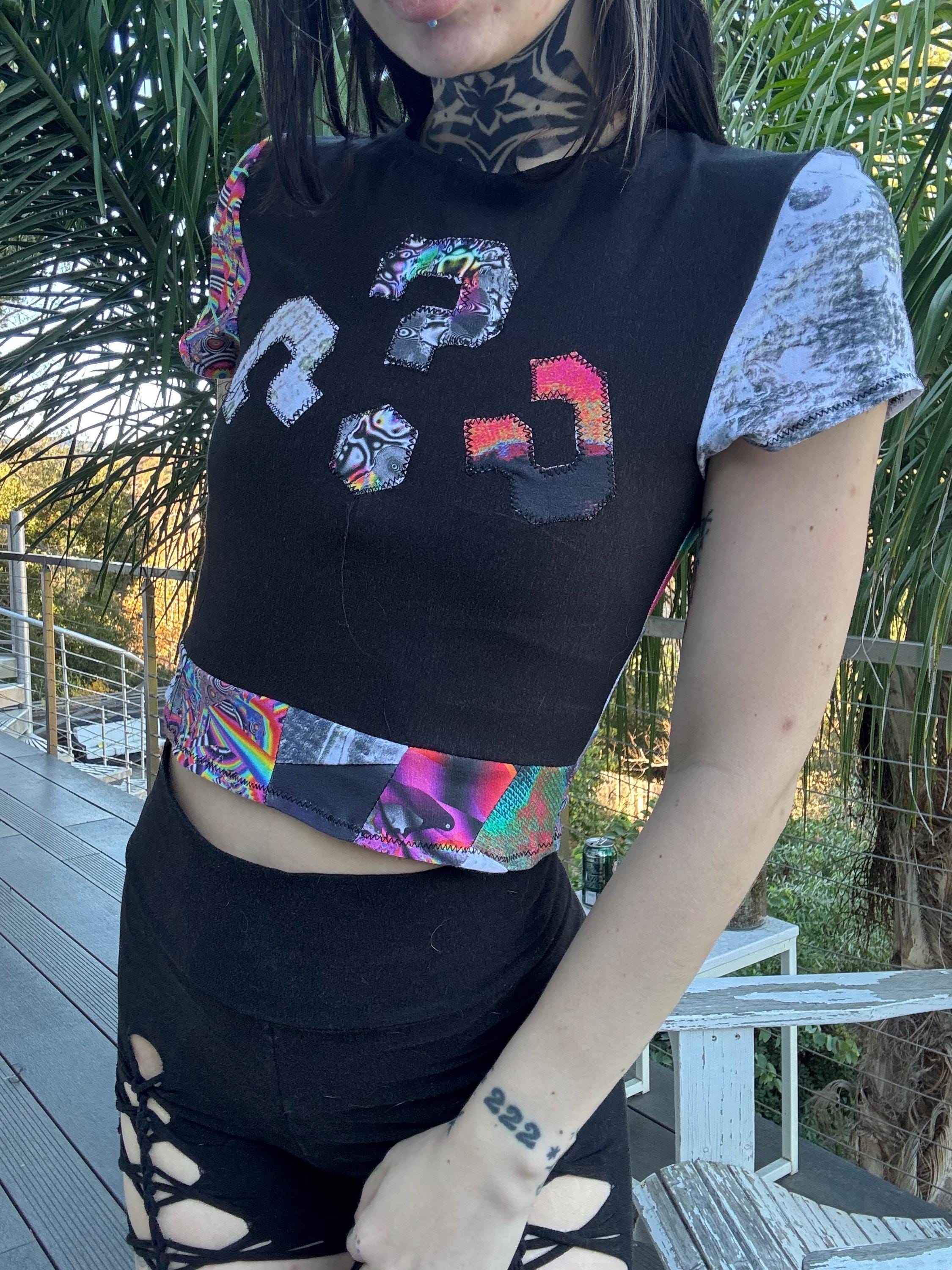 MTO Cubic Patchwork Cropped T-shirt - Choose Your Patterns