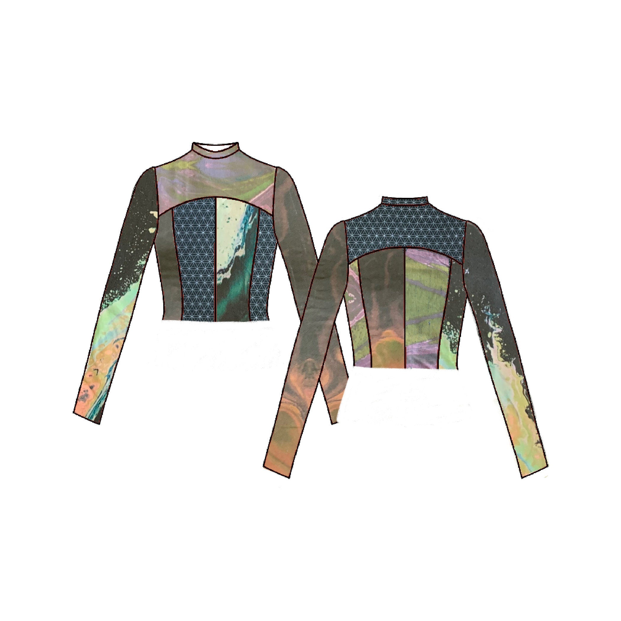 MTO Comet Mock Neck Crop Top