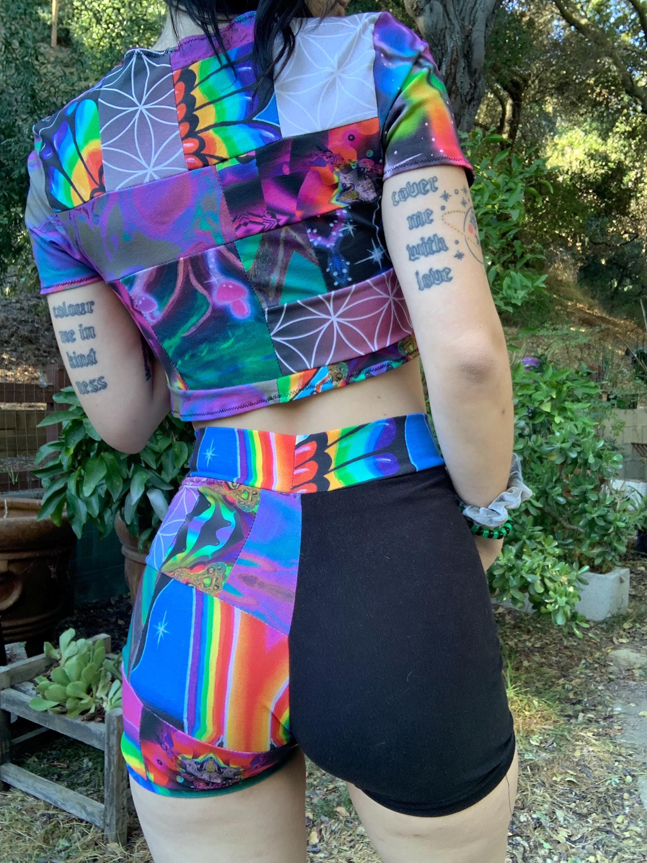 MTO Cubic Patchwork Cropped T-shirt - Choose Your Patterns