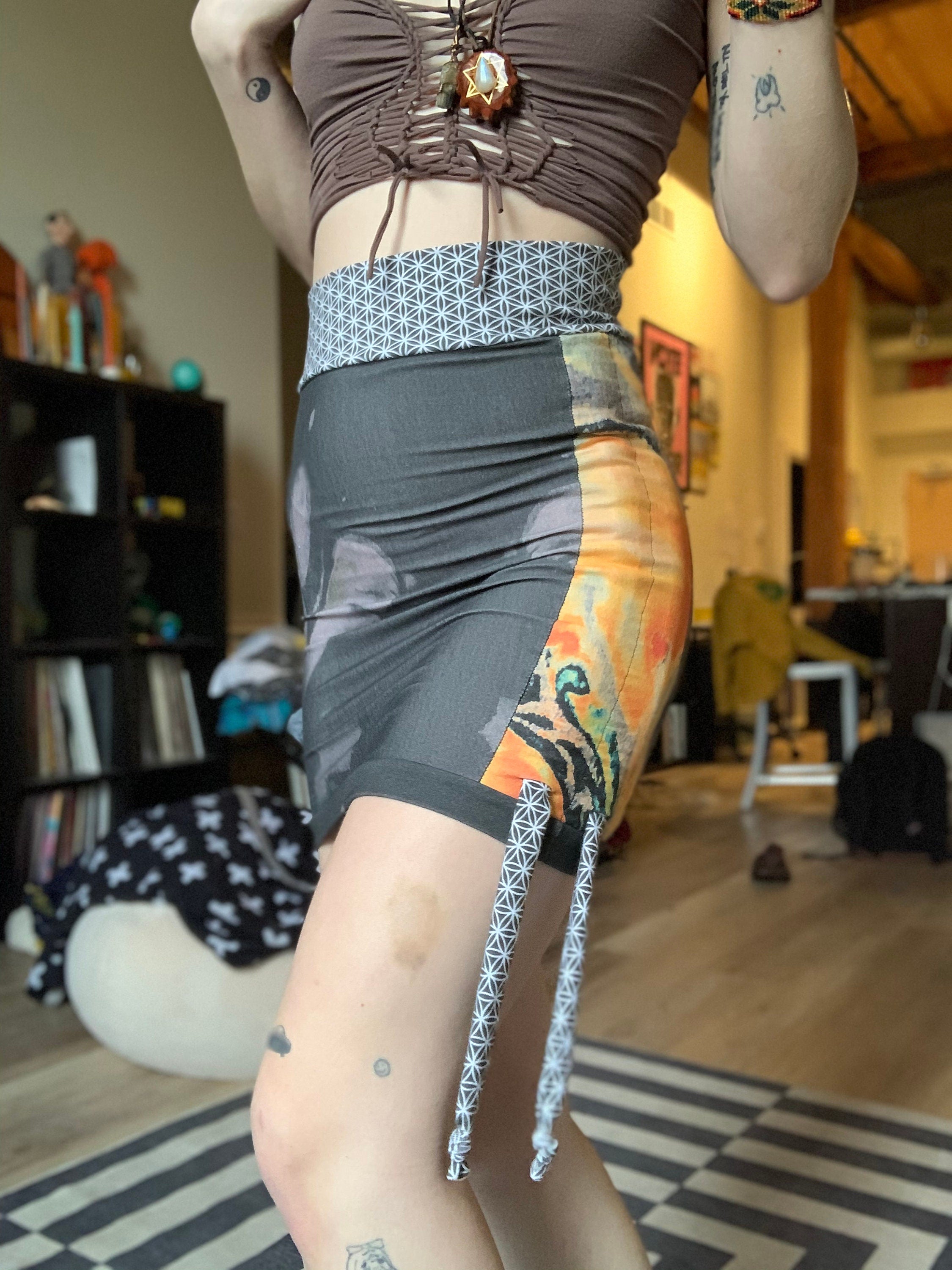 MTO 3 Pattern Cinch Mini Skirt