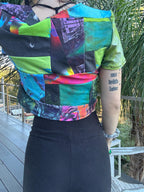 MTO Cubic Patchwork Cropped T-shirt - Choose Your Patterns