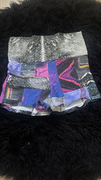 RTS Fold-over waist Patchwork Booty Shorts