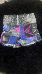 RTS Fold-over waist Patchwork Booty Shorts