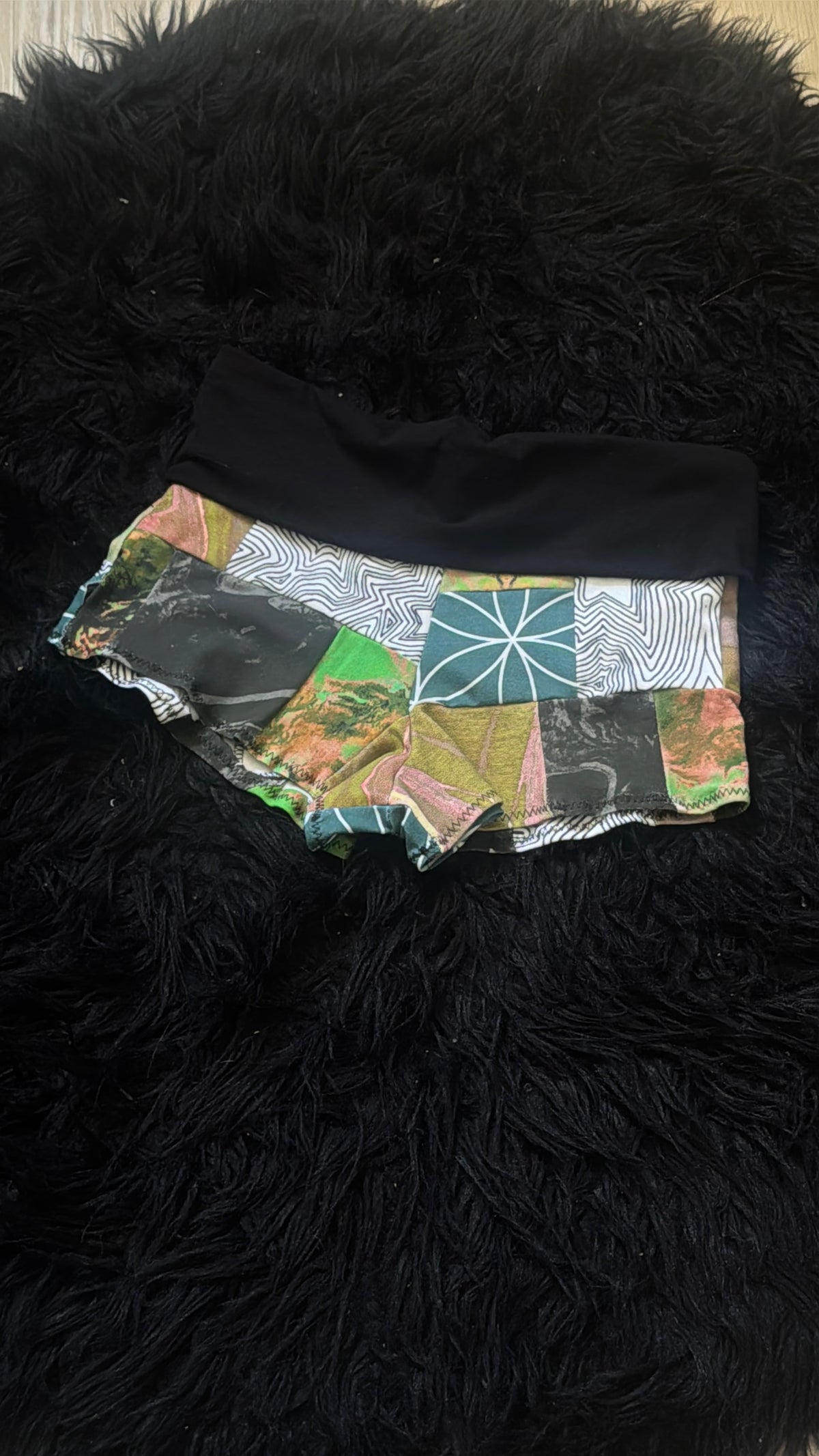 RTS Fold-over waist Patchwork Booty Shorts