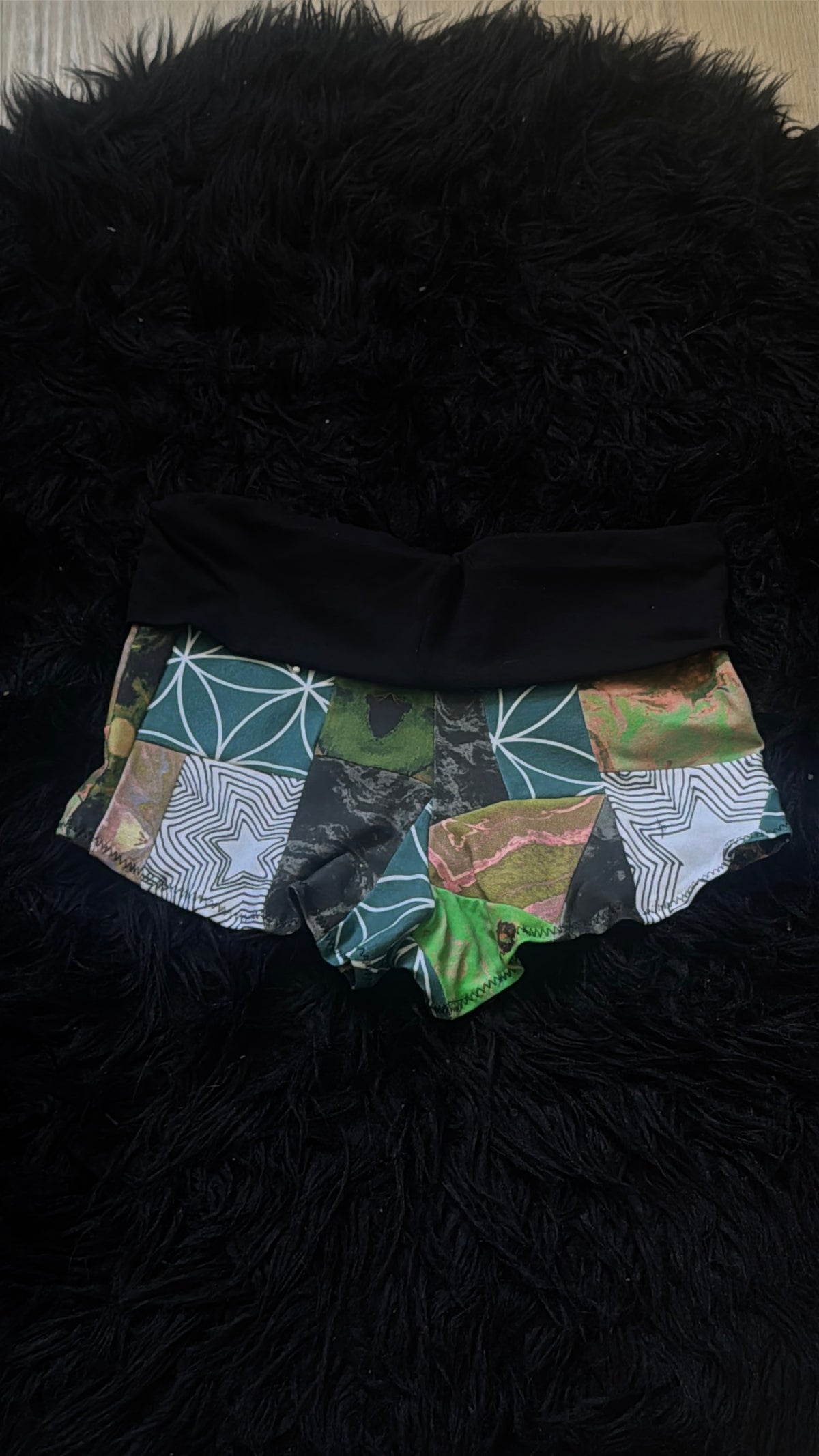 RTS Fold-over waist Patchwork Booty Shorts
