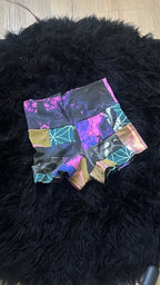 RTS Fold-over waist Patchwork Booty Shorts