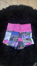 RTS Fold-over waist Patchwork Booty Shorts