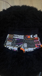 RTS Fold-over waist Patchwork Booty Shorts