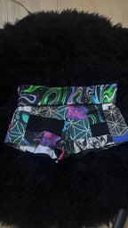 RTS Fold-over waist Patchwork Booty Shorts