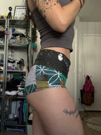 RTS Fold-over waist Patchwork Booty Shorts