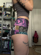 RTS Fold-over waist Patchwork Booty Shorts