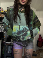 OOAK Patchwork Cropped Hoodie