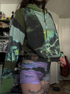 OOAK Patchwork Cropped Hoodie