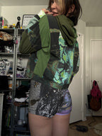 OOAK Patchwork Cropped Hoodie