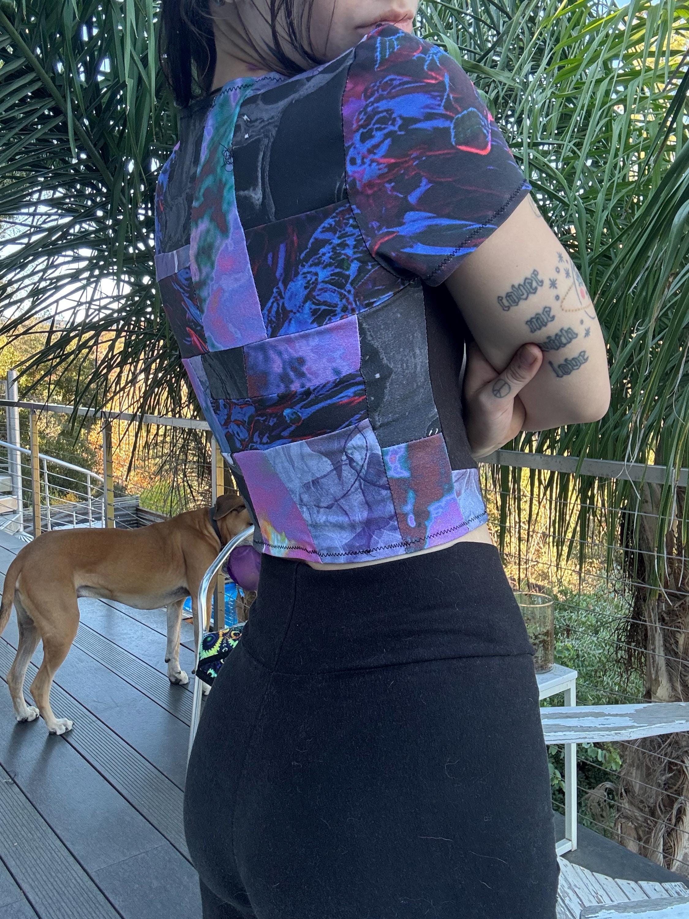 MTO Cubic Patchwork Cropped T-shirt - Choose Your Patterns