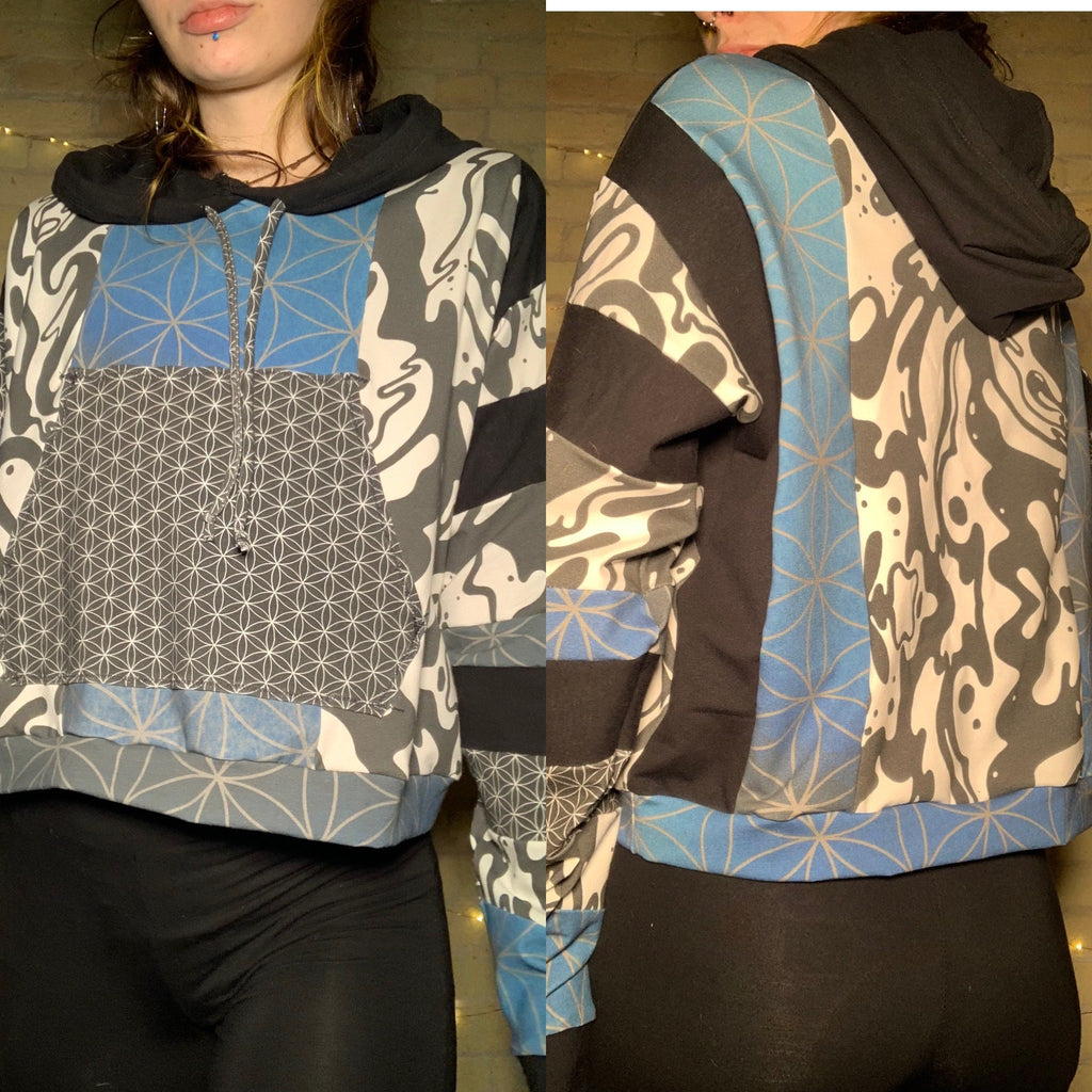 MTO Cropped Patchwork Hoodie